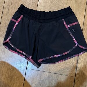 lululemon athletica Black and Pink Trim Athletic Shorts